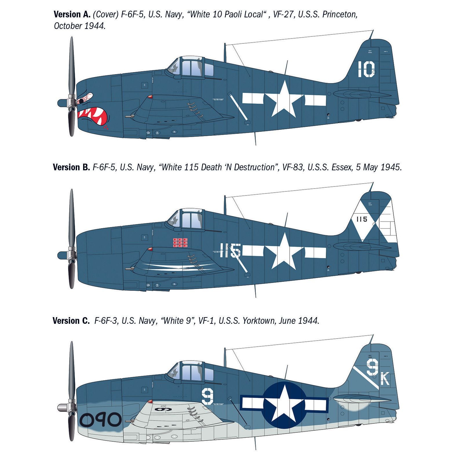 ITALERI 1/72 Grumman Hellcat F6 F-3-New Artwork and Decal Edition