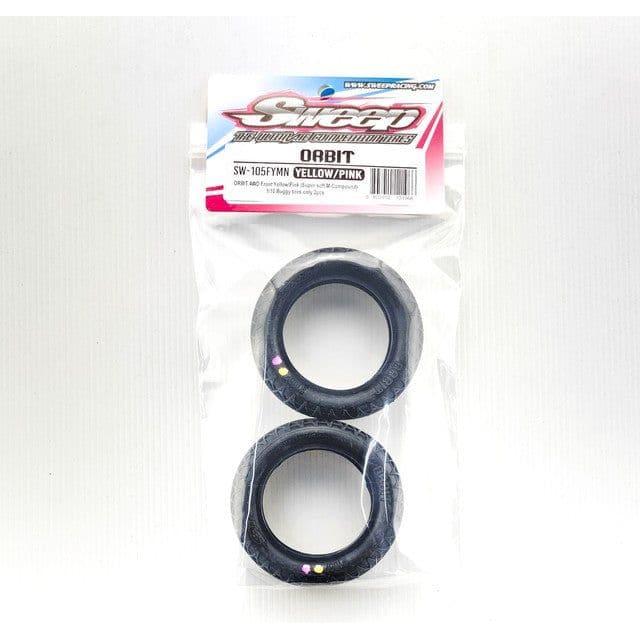 SWEEP Orbit Front Yellow/Magenta (super soft clay)1/10 Off-Road Buggy Tyres Only 2Pcs