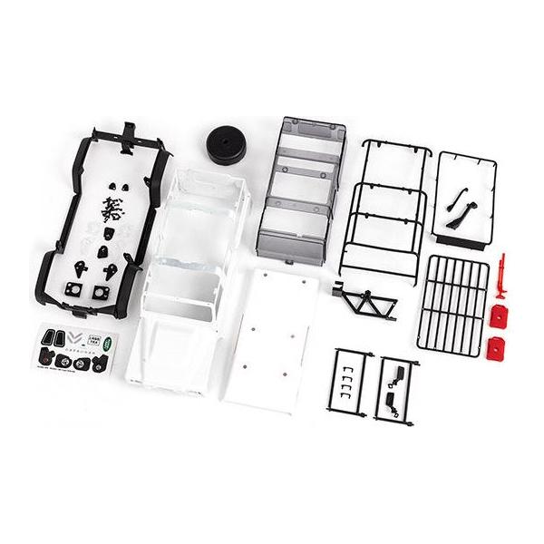 Traxxas Body, Land Rover Defender, Complete (Unassembled) (White, Requires Painting) (Includes Grille, Side Mirrors, Door Handles, Fender Flares, Fuel Canisters, Jack, Spare Tye Mount, & Clipless Mounting) (Requires #9734 Front & Rear Bumpers) (9712)