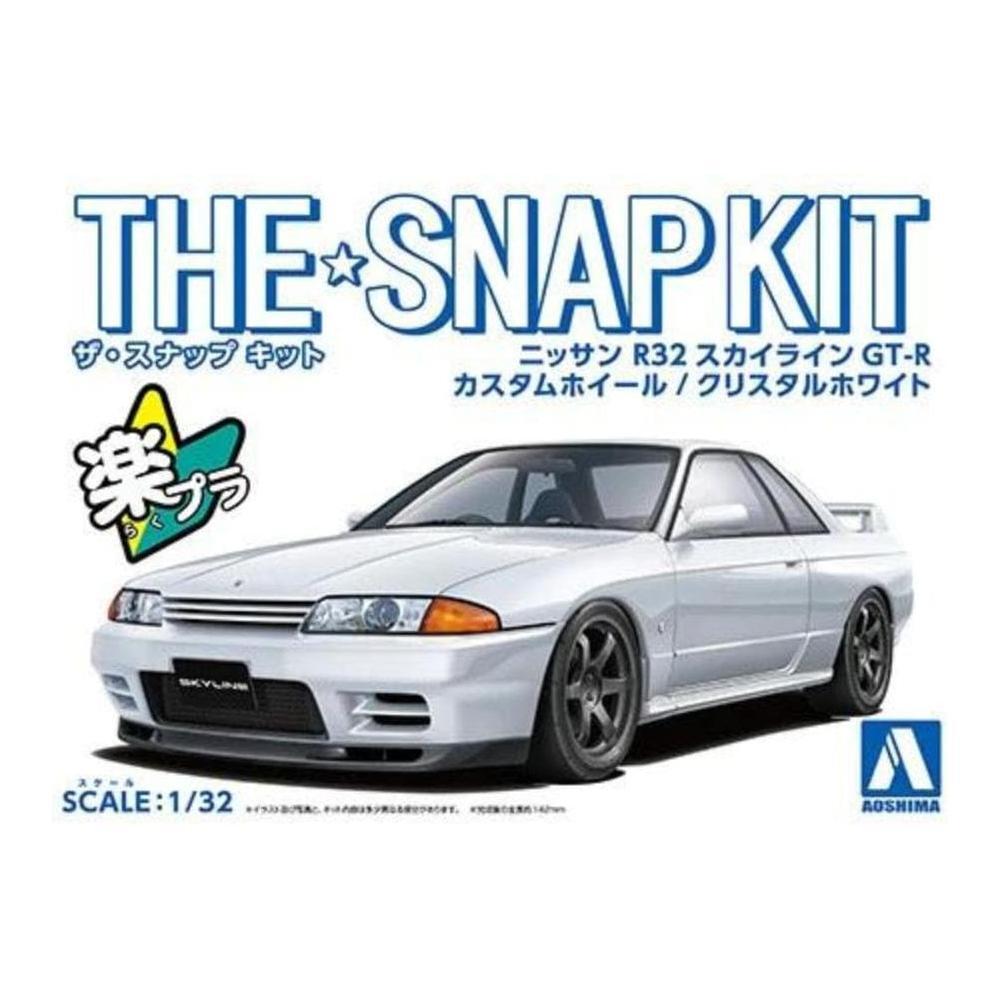 AOSHIMA 1/32 SNAP NISSAN R32 SKYLINE GT-R CUSTOM WHEEL (Crystal White)
