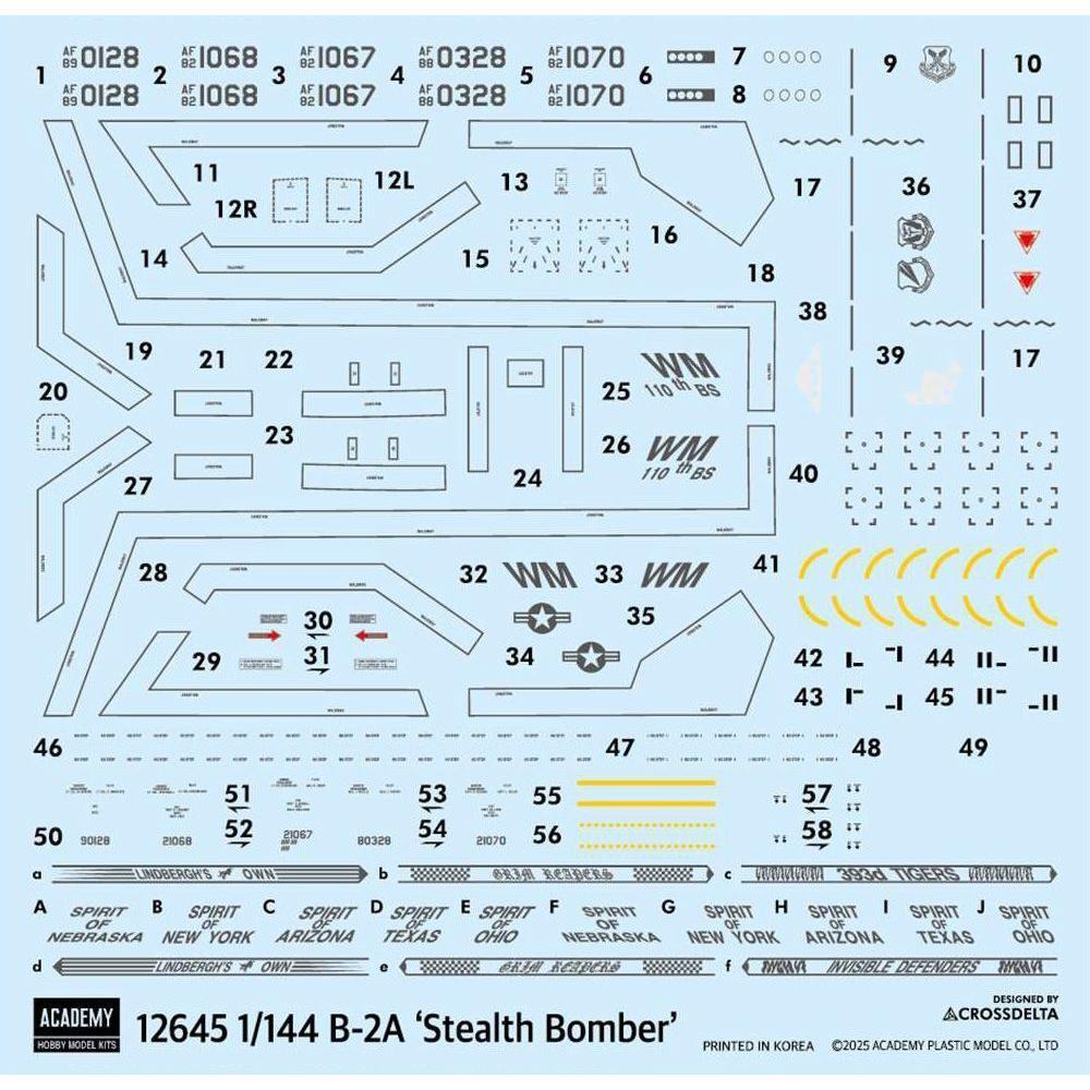Academy 1/144 USAF B-2A "Stealth Bomber“ Plastic Model Kit