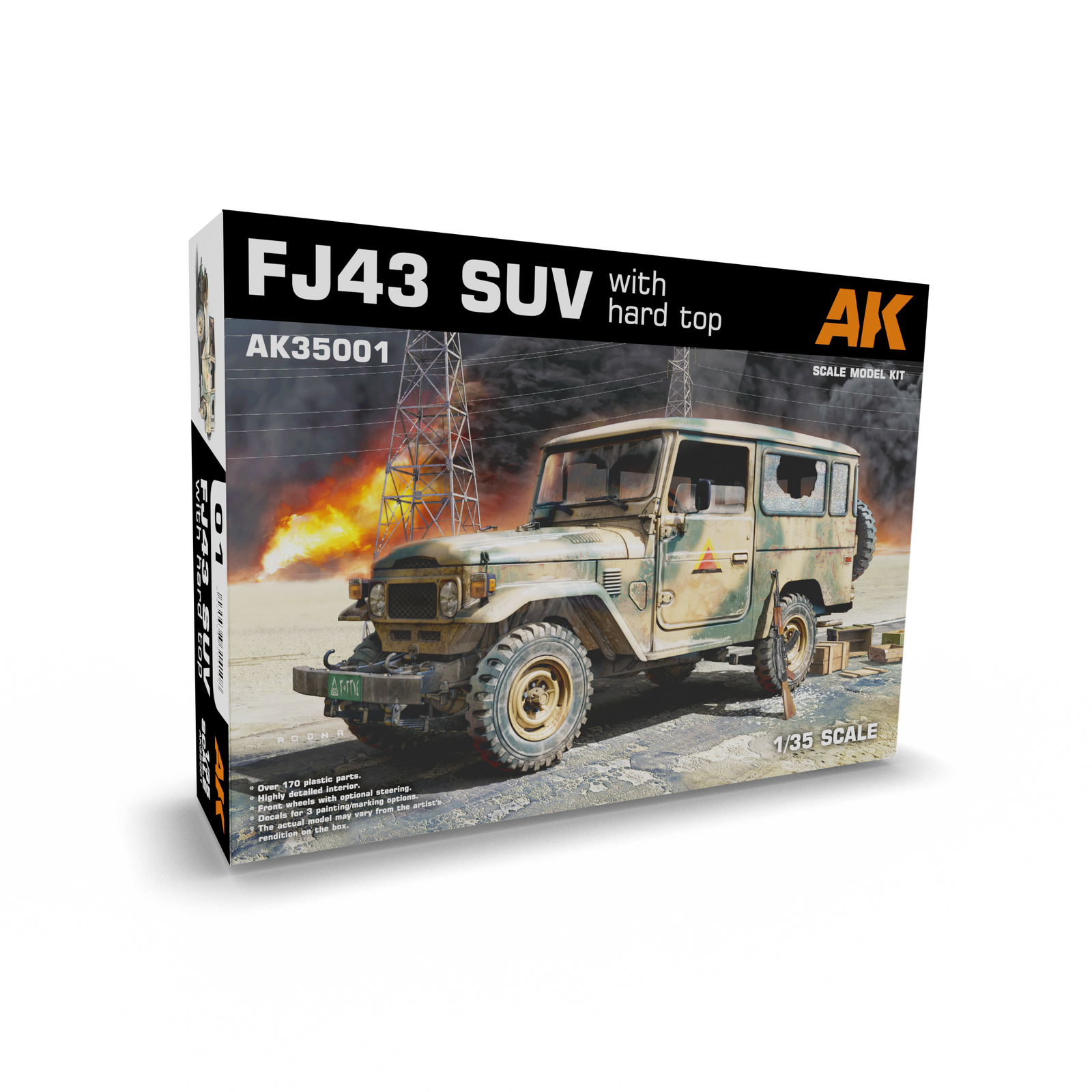 AK Interactive 1/35 FJ43 Suv With Hard Top Plastic Model Kit
