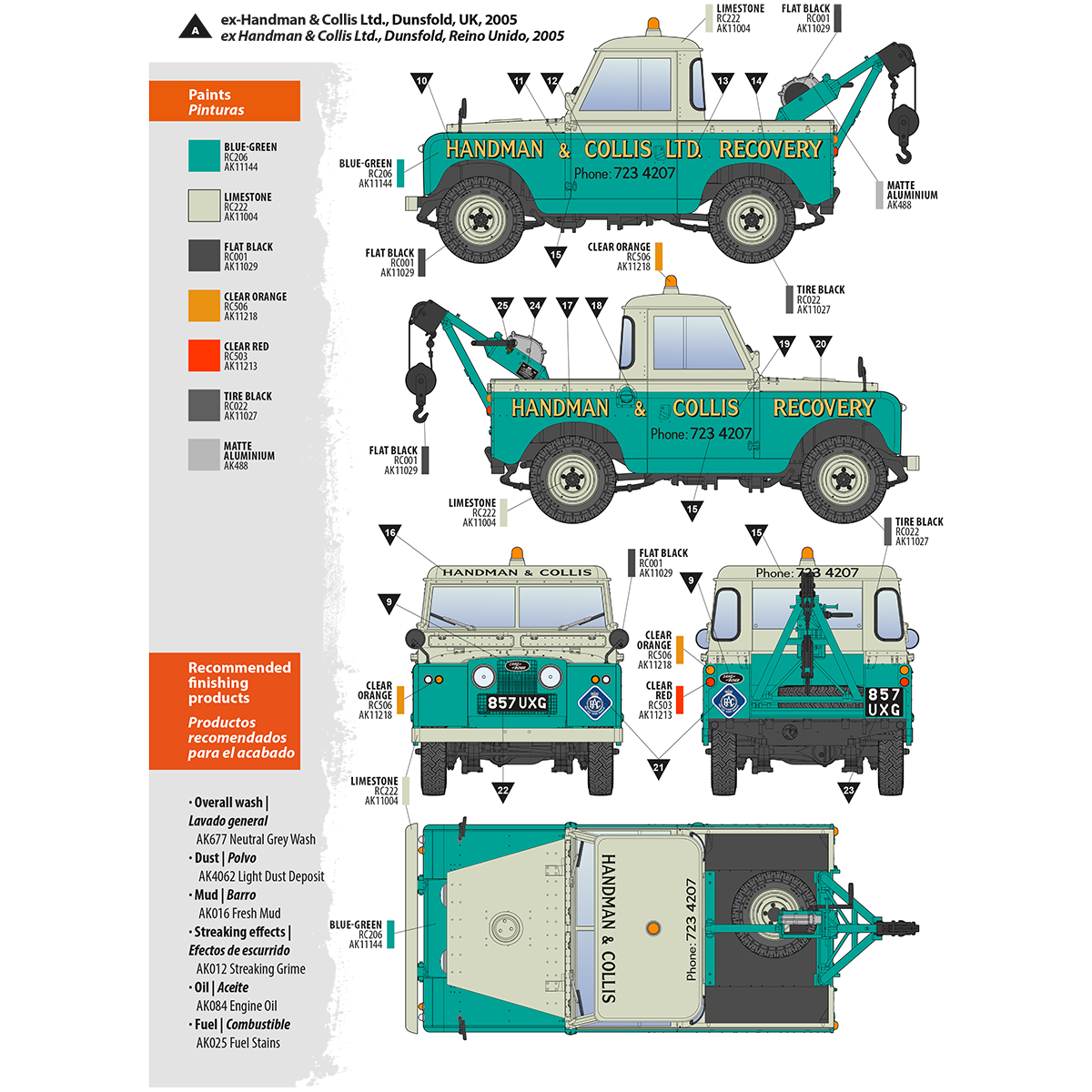 AK Interactive 1/35 Land Rover 88 Series IIA -Crane / Tow Truck Plastic Model Kit