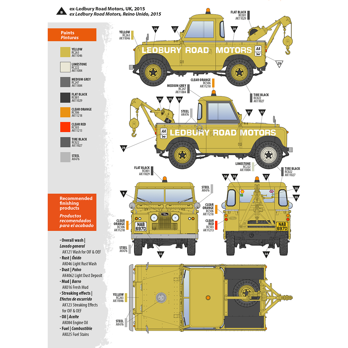 AK Interactive 1/35 Land Rover 88 Series IIA -Crane / Tow Truck Plastic Model Kit