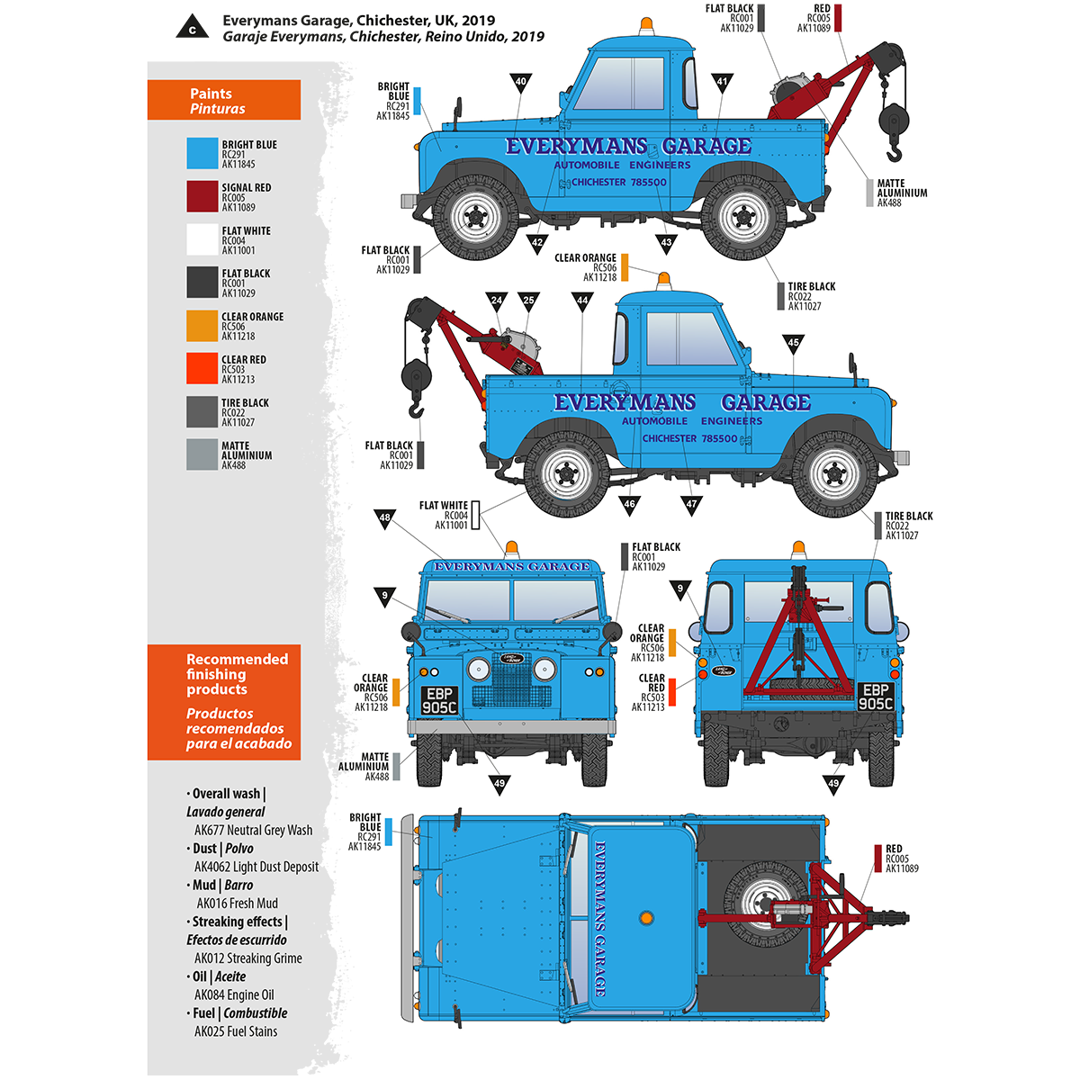 AK Interactive 1/35 Land Rover 88 Series IIA -Crane / Tow Truck Plastic Model Kit
