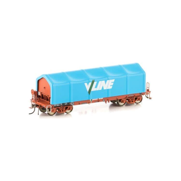 AUSCISION HO CSX Coil Steel Wagon Tarpaulin Cover only, V/Line Blue - 4 Pack