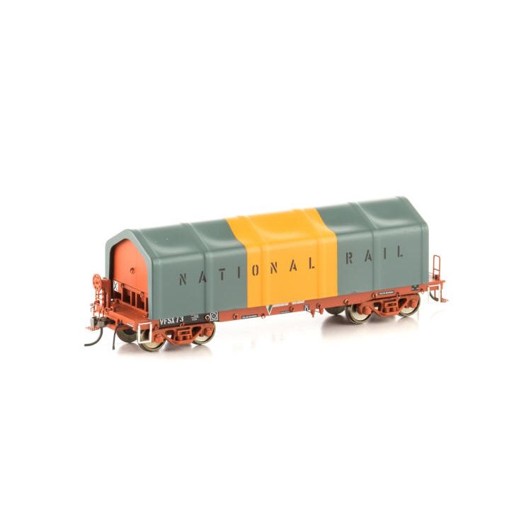 AUSCISION HO CSX Coil Steel Wagon Tarpaulin Cover only, National Rail Orange/Grey V2 - 4 Pack