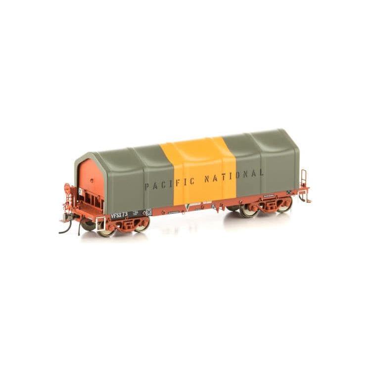 AUSCISION HO CSX Coil Steel Wagon Tarpaulin Cover only, Pacific National Olive Green/Orange - 4 Pack