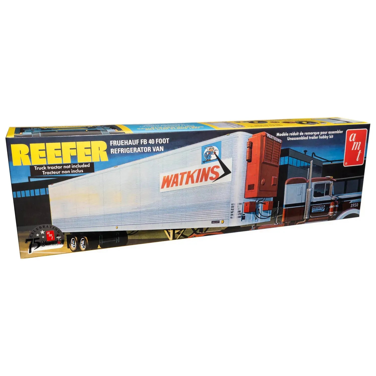 AMT 1/25 Fruehauf 40' Reefer Trailer Watkins Plastic Model Kit