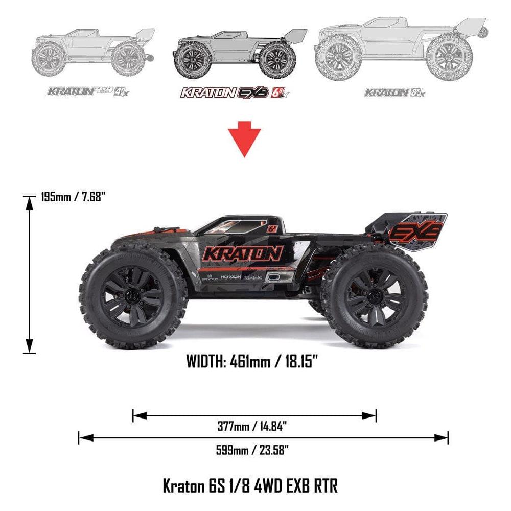 ARRMA Kraton 6S BLX 4WD Extreme Bash 1/8 Monster Truck with Smart Technology RTR