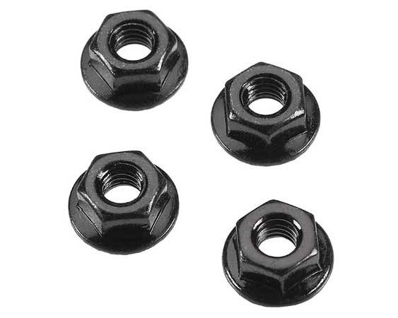Arrma Serrated Flange Wheel Nut, 4mm, 4 Pieces, AR708003
