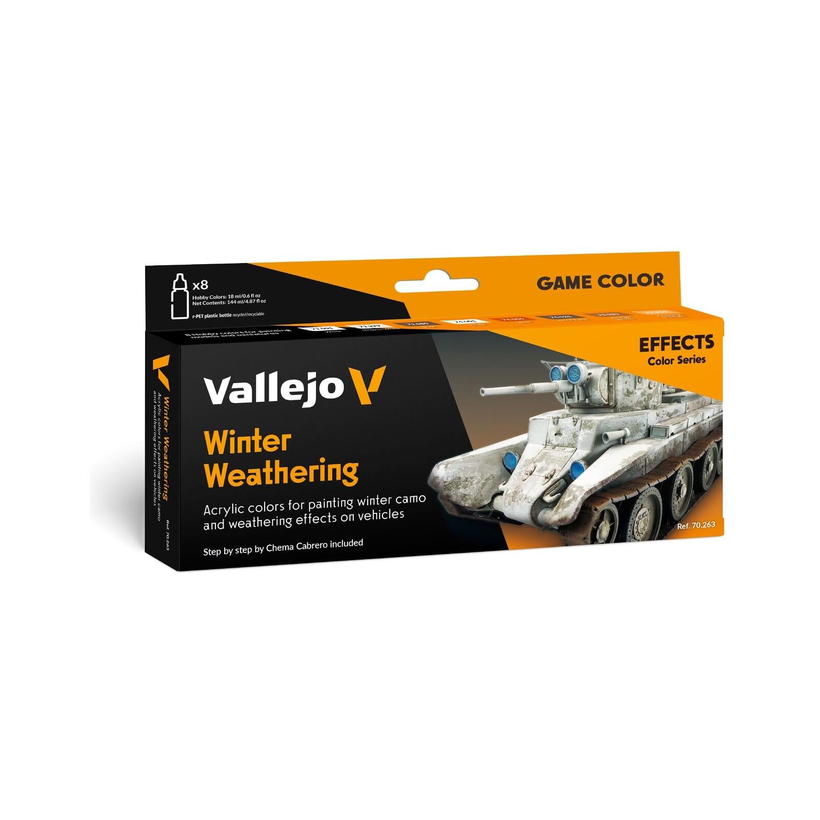 Vallejo Model Colour: Winter Weathering by Chema cabrero (8 Colours) Acrylic Paint Set