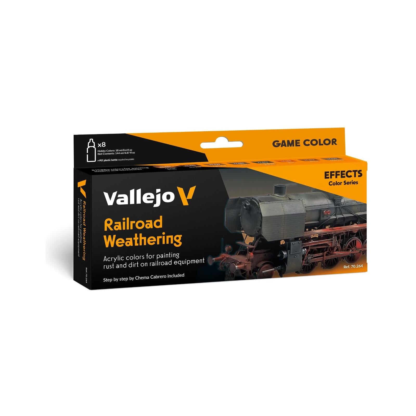 Vallejo Model Colour: Railroad Weathering by Chema Cabrero (8 Colours) Acrylic Paint Set