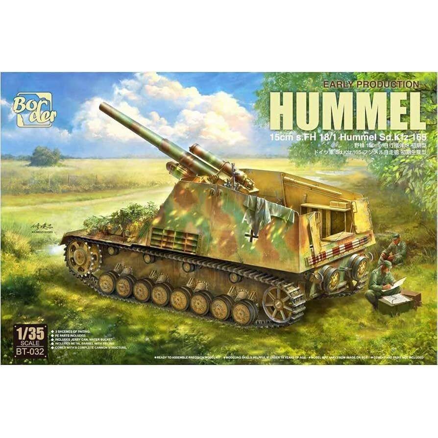 BORDER MODEL 1/35 15cm s.FH 18/1 Hummel Sd. Kfz. 165 Early Production Plastic Model Kit