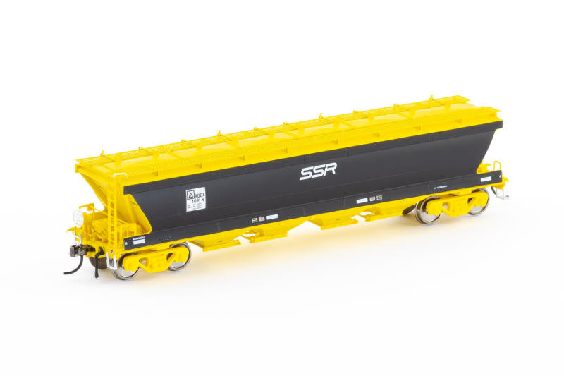 AUSCISION HO BGGX Grain Hopper, SSR Yellow/Black with SSR Logo - 4 Wagon Pack