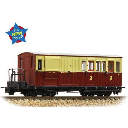 Narrow Gauge Ffestiniog Railway Brake Third No. 8 Crimson & Cream