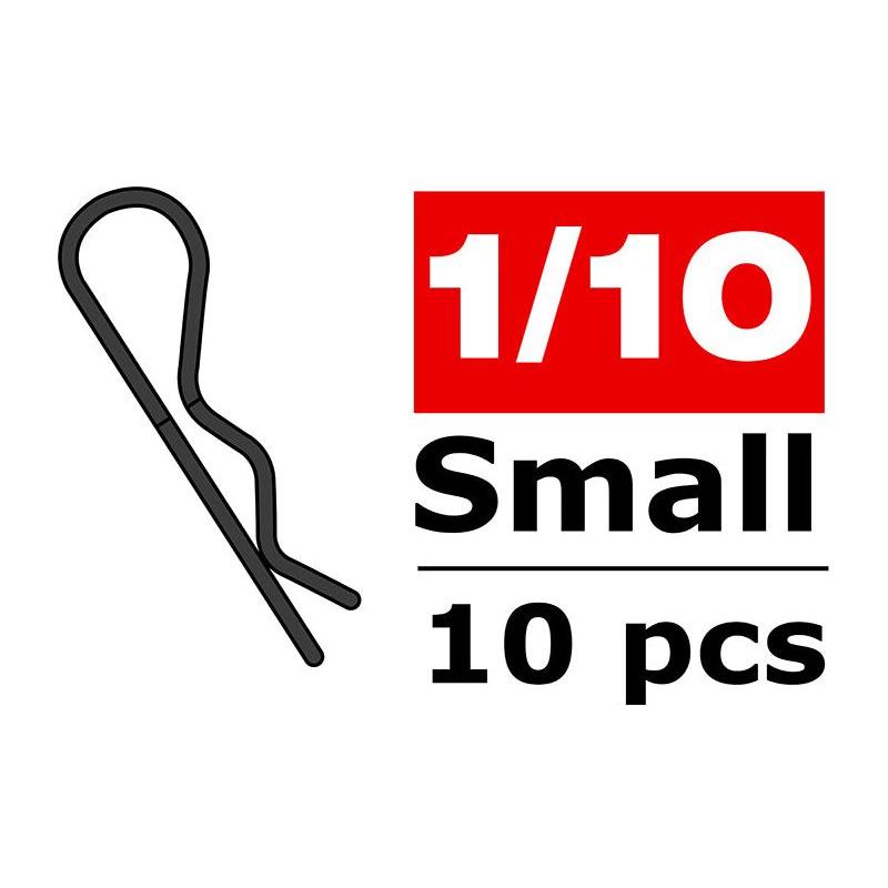 Team Corally - Body Clips - 45° Bent - Small - Black - 10 pcs