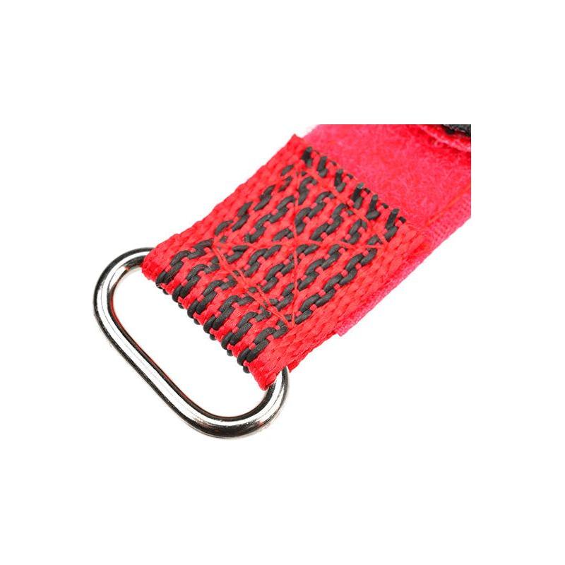 TEAM CORALLY Pro Battery Straps 250x20mm Red Metal Buckle Silicone Anti-Slip Strings Red (2 Pcs)