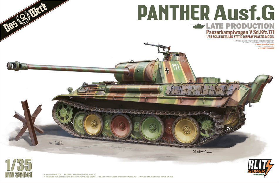 DAS WERK 1/35 Panther Ausf.G Late Production Plastic Model Kit