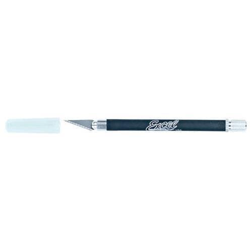 EXCEL K18 Soft Grip Knife Non Roll with Safety Cap (Black)