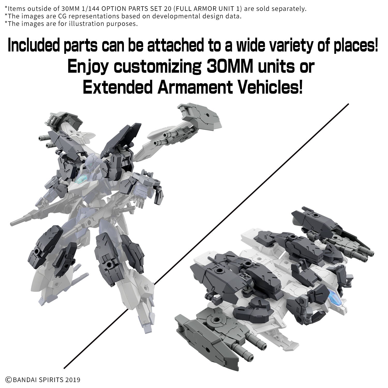 BANDAI 30MM 1/144 Option Parts Set 20 (Full Armor Unit 1)