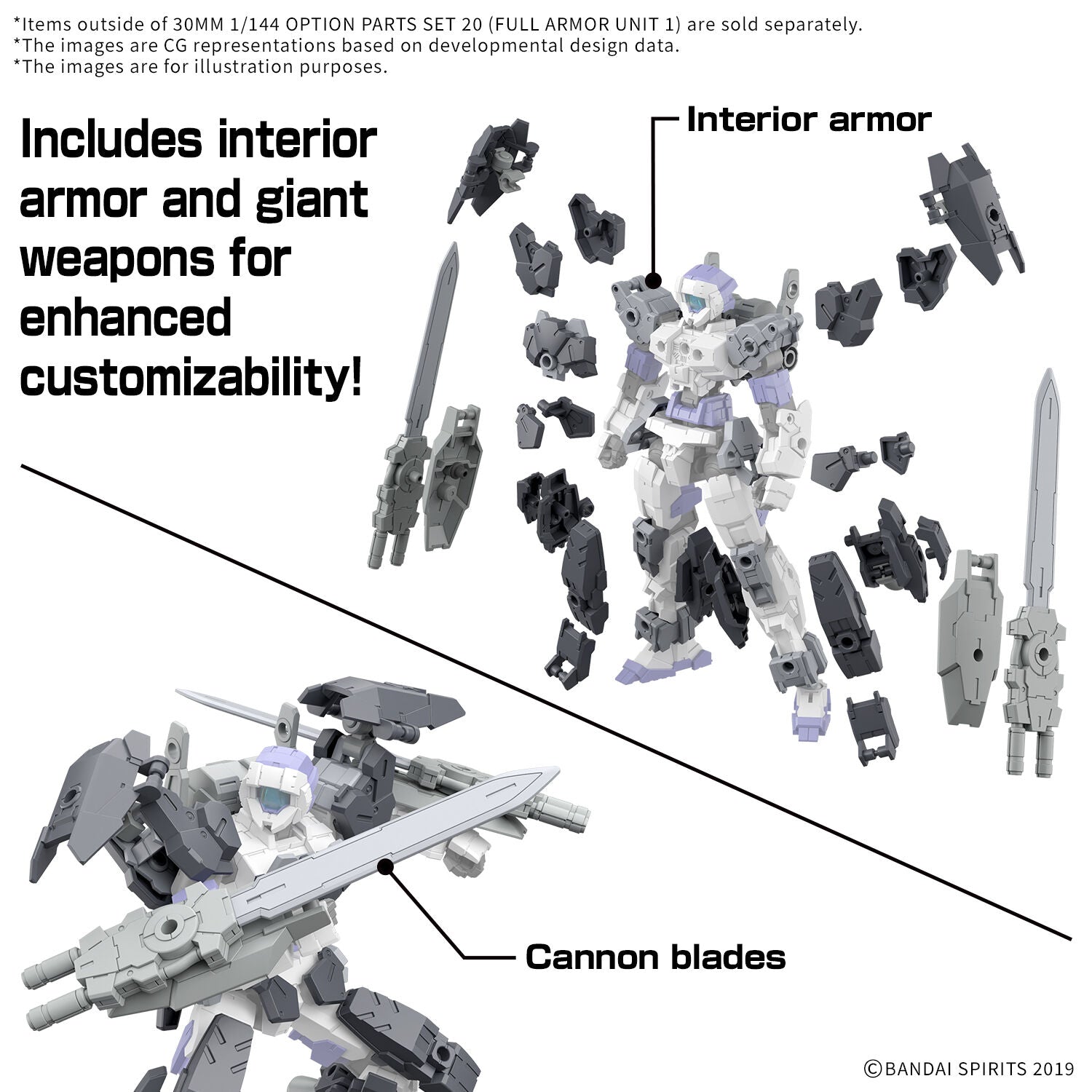 BANDAI 30MM 1/144 Option Parts Set 20 (Full Armor Unit 1)