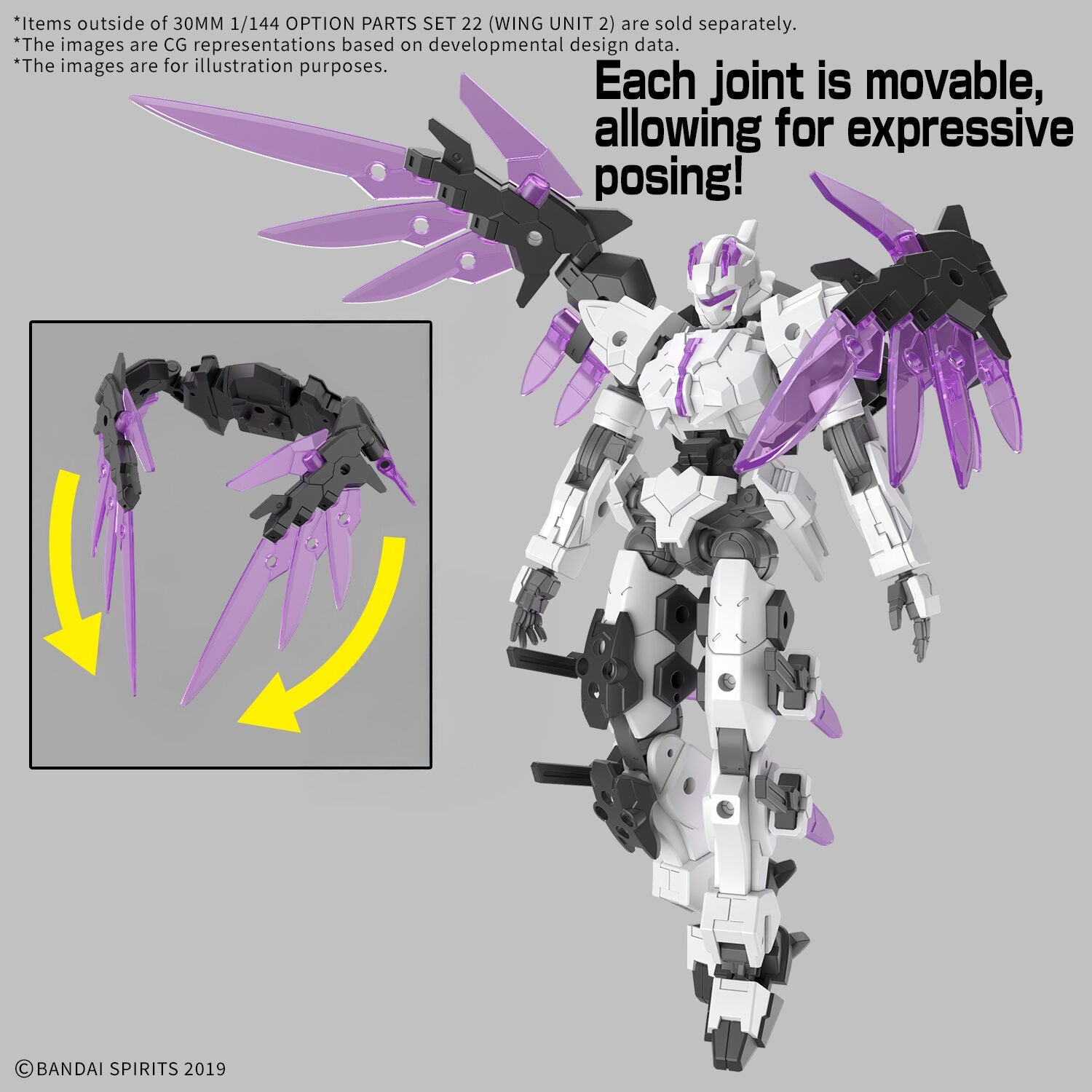 BANDAI 30MM 1/144 Options Parts Set 22 (WING UNIT 2)