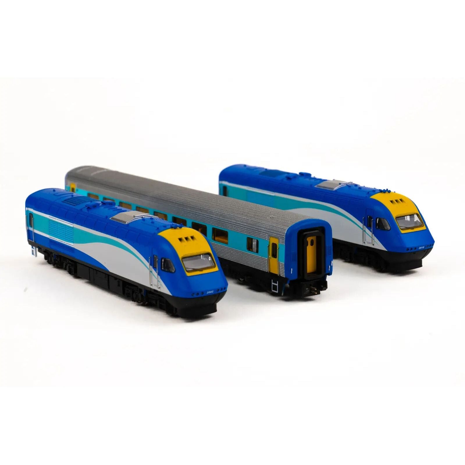 GOPHER MODELS N Scale New South Wales XPT 3pc Set Trainlink Blue (No Logo) Livery