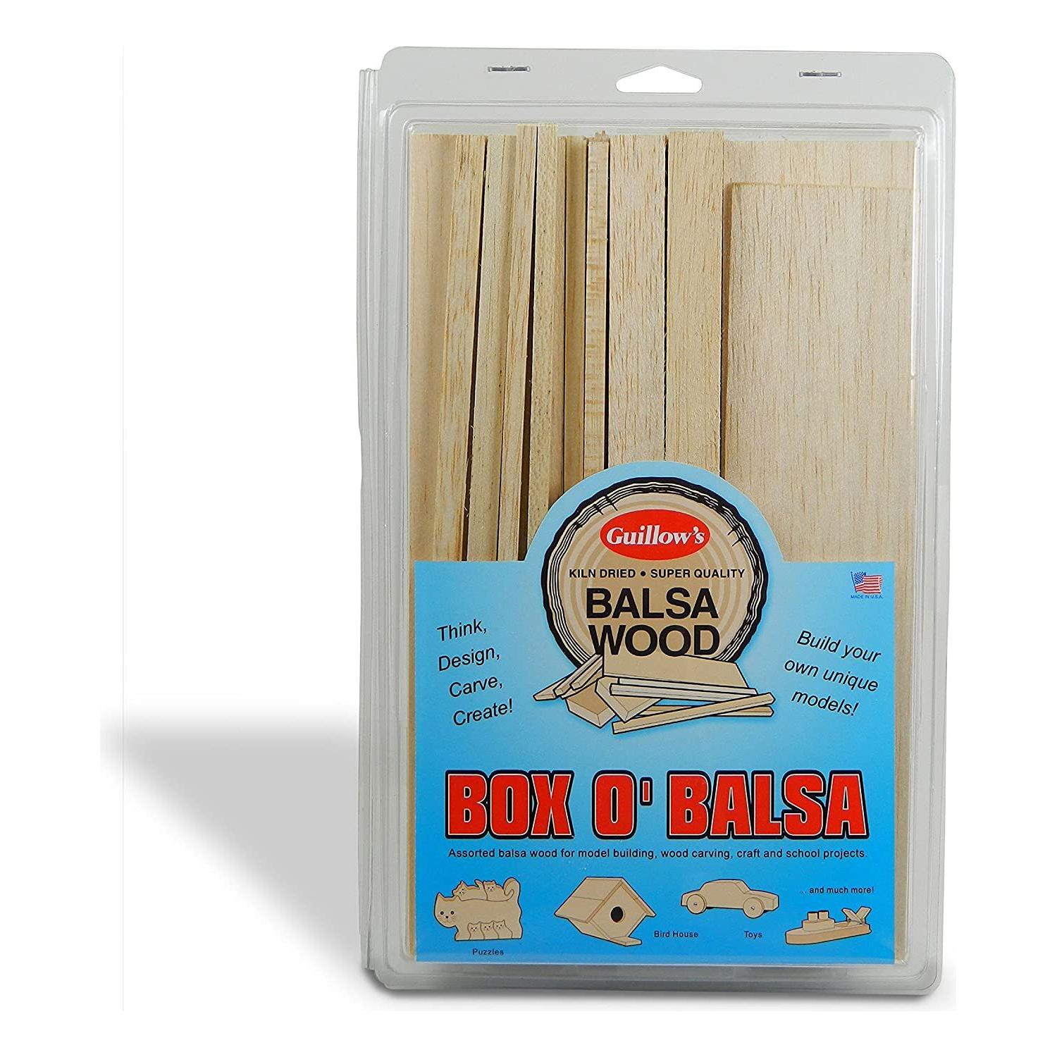Guillow's Box O'Balsa, Small (random sizes, 1 lb box) Accessories Pack