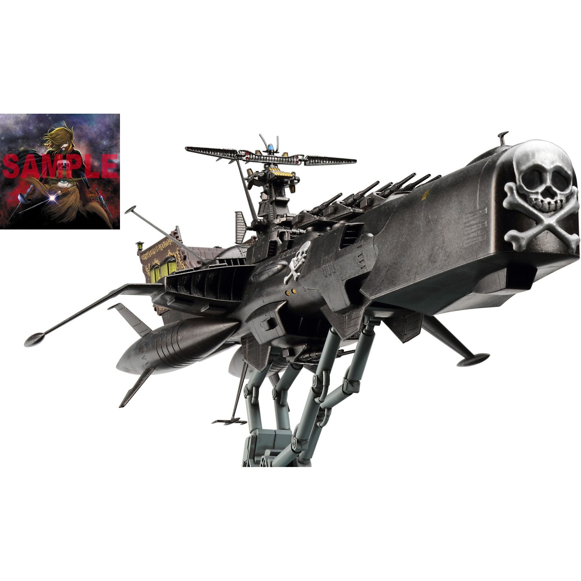 HASEGAWA CAPTAIN HARLOCK SPACE PIRATE DIMENSION VOYAGE Space Pirate Battleship ARCADIA Third ship Variant Attack enhanced type w/ACRYLIC STAND FIGURE
