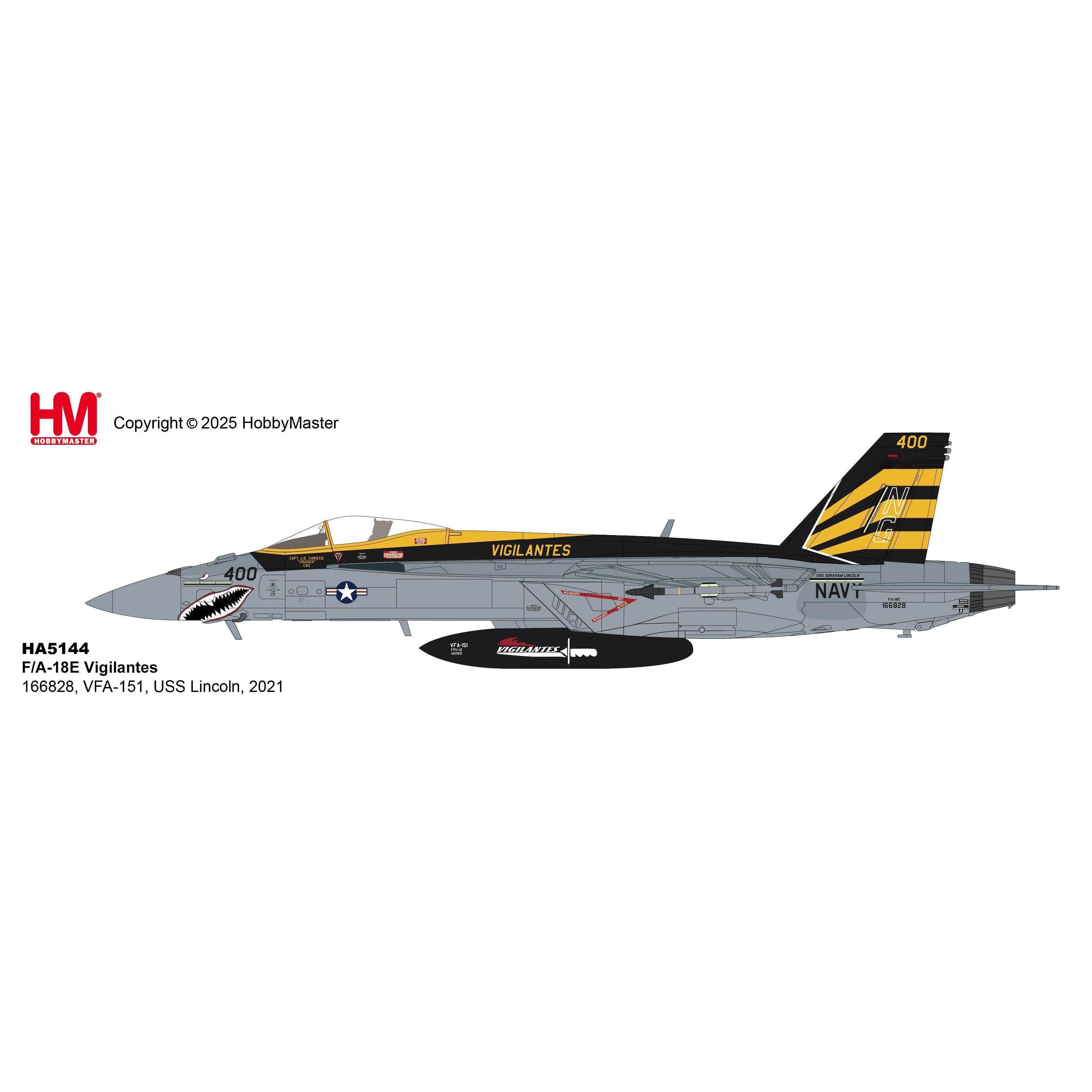 HOBBY MASTER 1/72 F/A-18E Vigilantes 166828, VFA-151, USS Lincoln, 2021