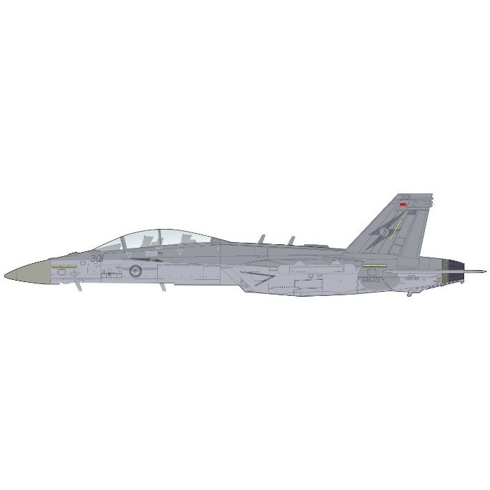 HOBBY MASTER 1/72 EA-18G Growler A46-301, 6th Aqn., RAAF, 2025 (w/2 x AIM-9 & 2 x NGJ)