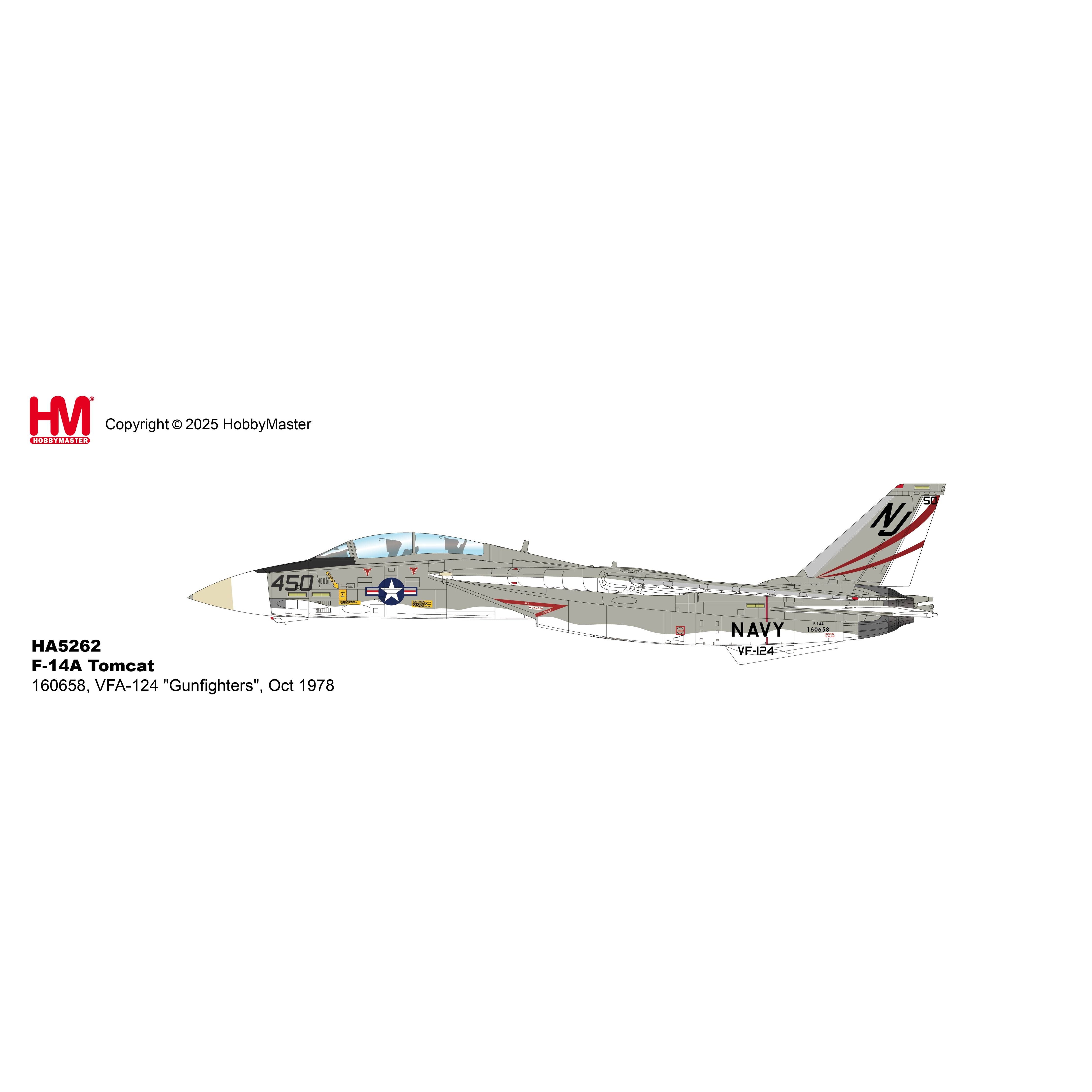 HOBBY MASTER 1/72 F-14A Tomcat 160658, VFA-124 'Gunfighters', Oct 1978