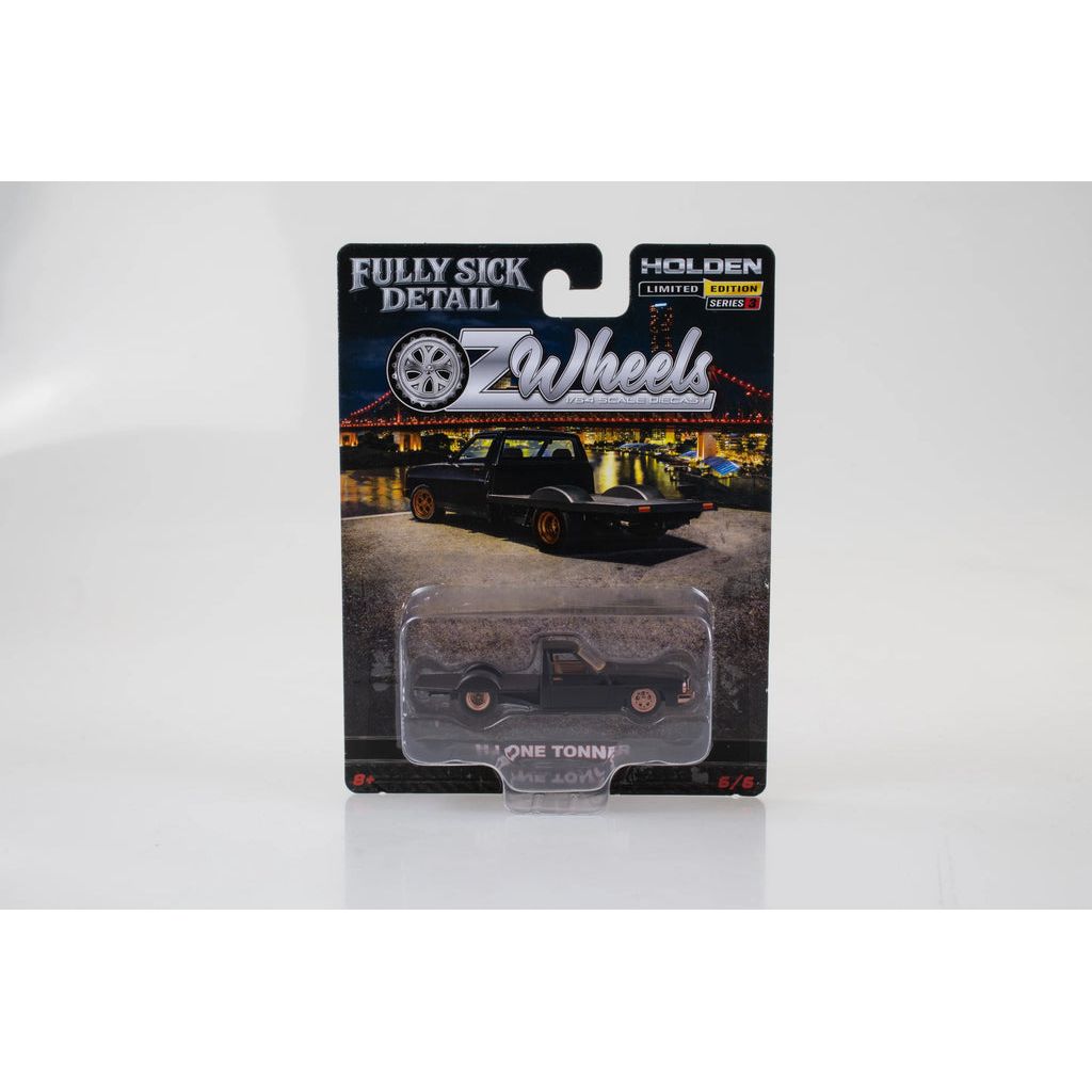 OZ LEGENDS 1/64 R3 Fully Sick Detail OZ Wheels - Holden HJ One Tonner - Black