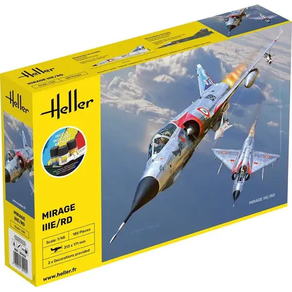 HELLER 1/48 GIFT SET Mirage IIIE/RD
Includes: cement, brush and main paints