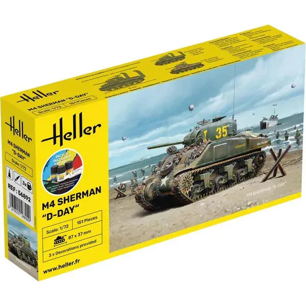 HELLER 1/72 STARTER KIT M4 Sherman D-Day
Includes: cement, brush and main paints