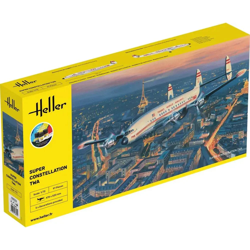HELLER STARTER KIT 1/72 Super Constellation TWA