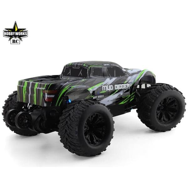 HOBBY WORKS Mud Digger V2 1/10 Brushed RC Monster Truck Green