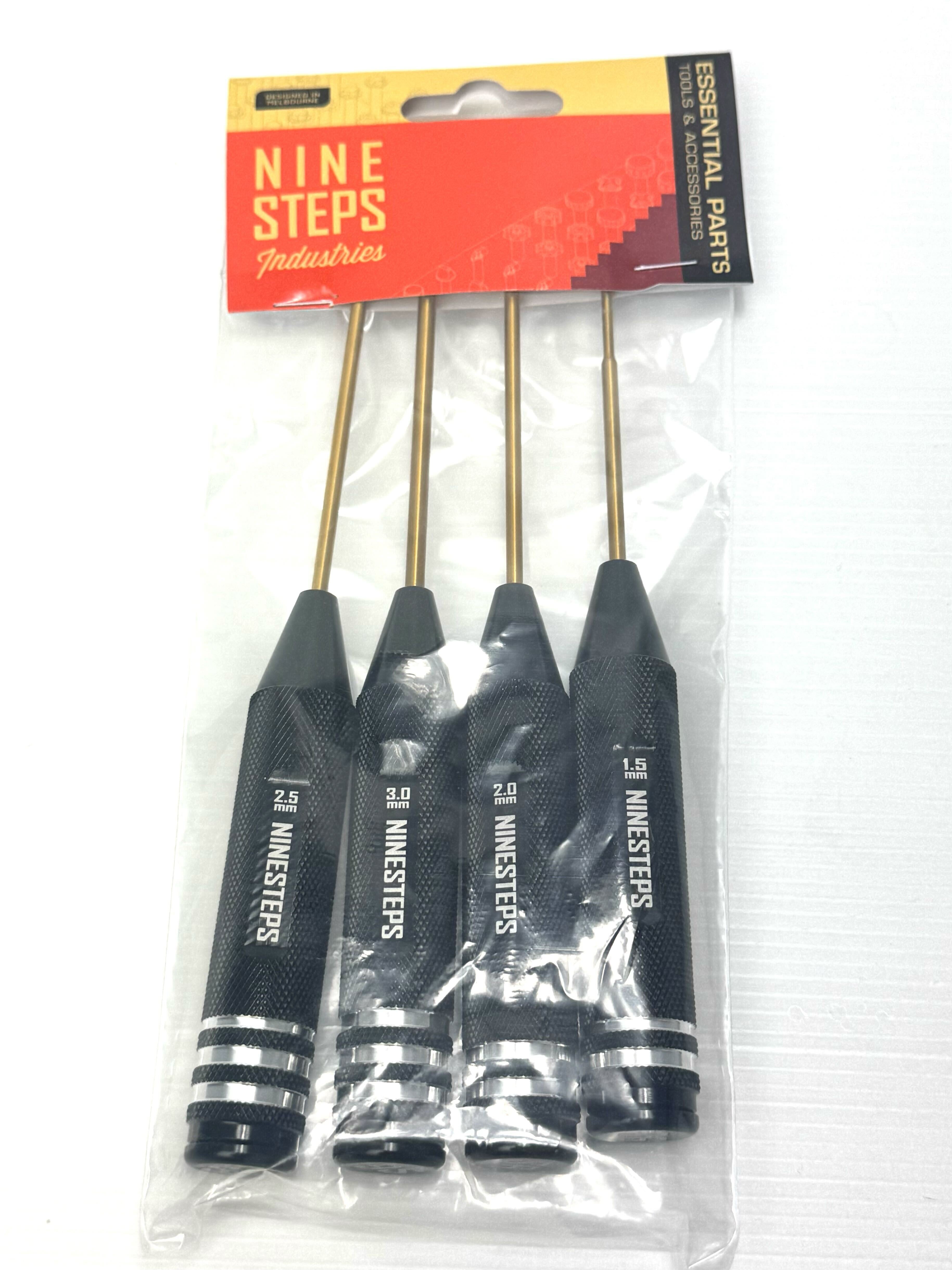 NineSteps 1.5, 2.0, 2.5 & 3.0 X 120mm Allen Driver Set (Tungsten Steel)