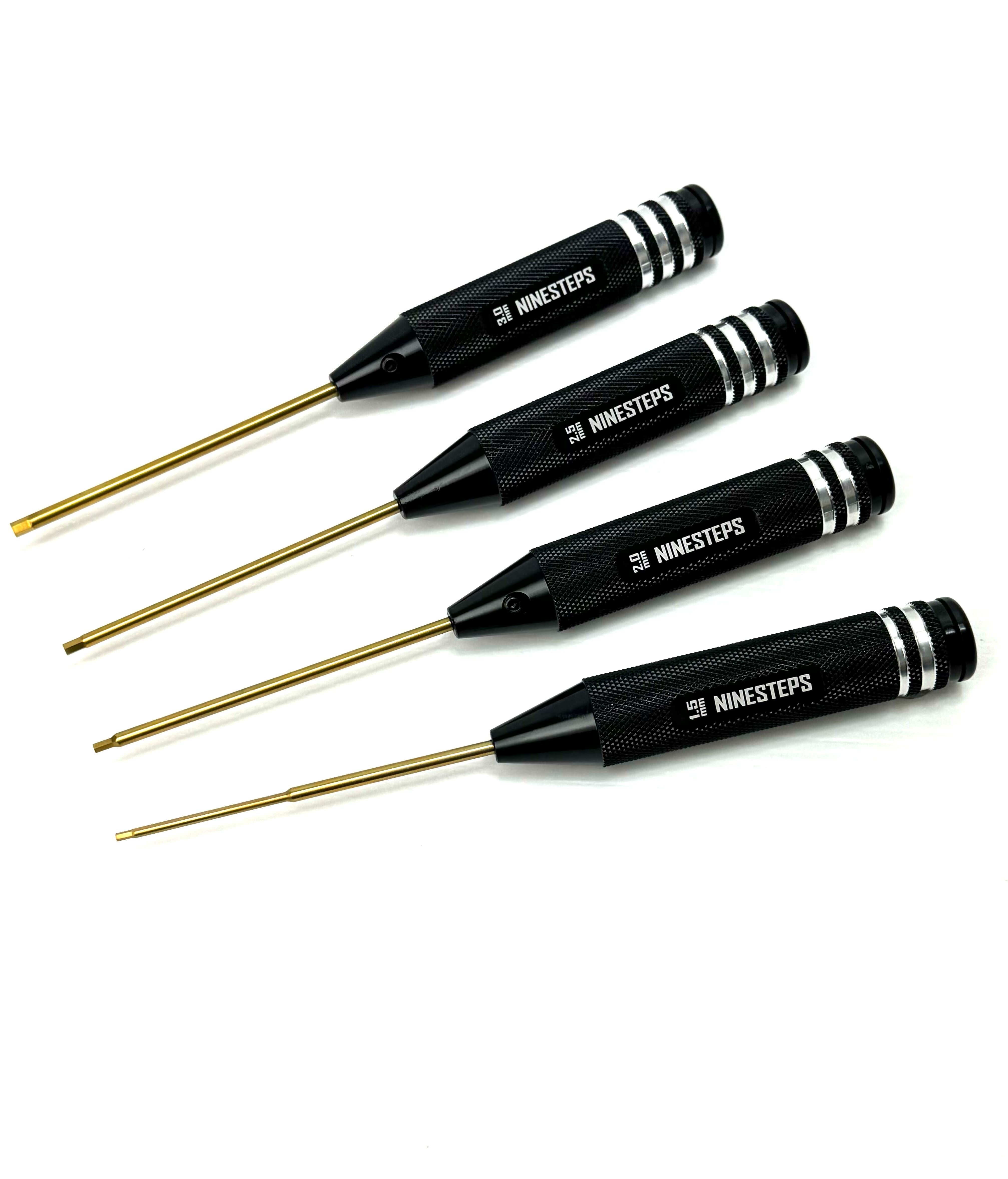 NineSteps 1.5, 2.0, 2.5 & 3.0 X 120mm Allen Driver Set (Tungsten Steel)