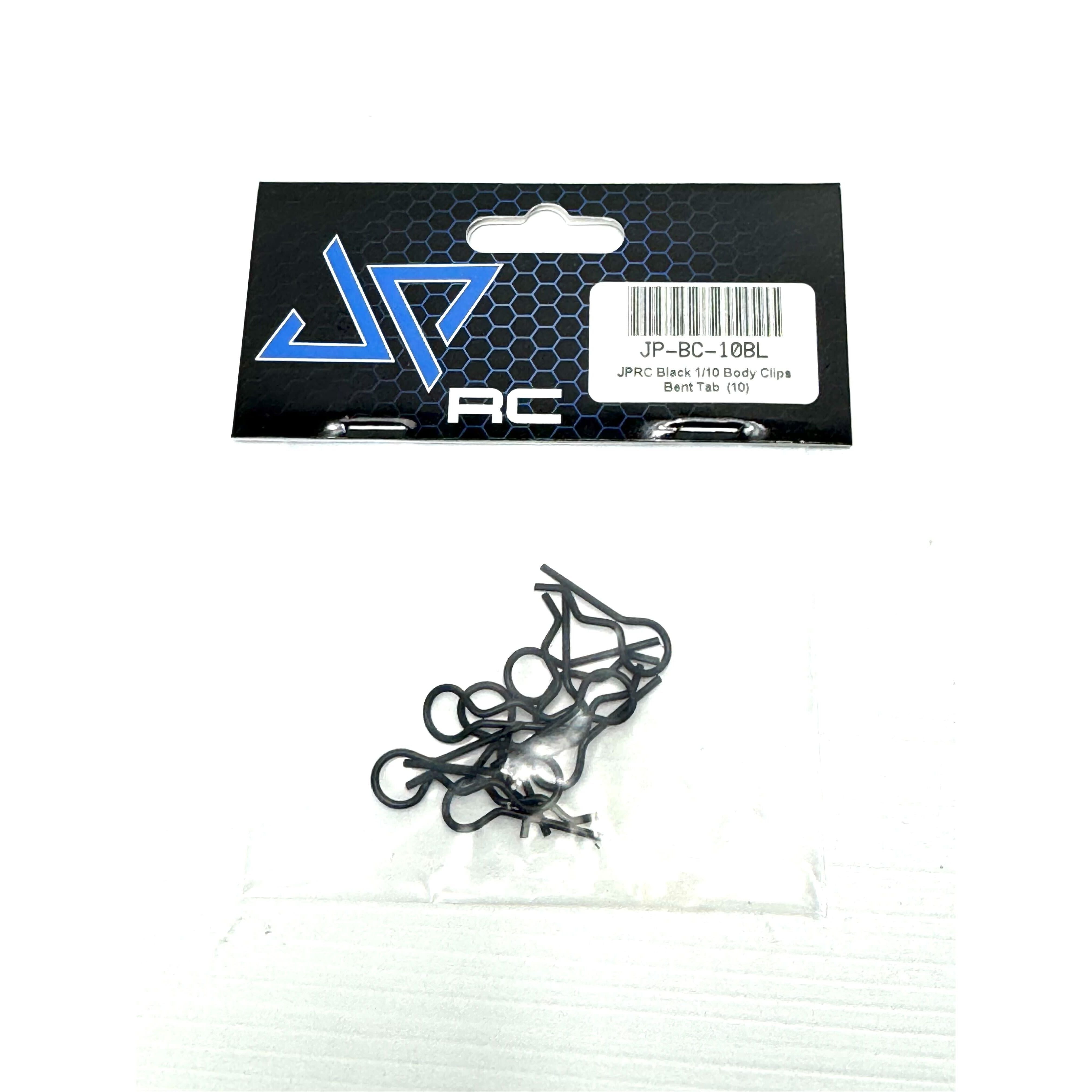 JPRC Black 1/10 Body Clips Bent Tab (10)