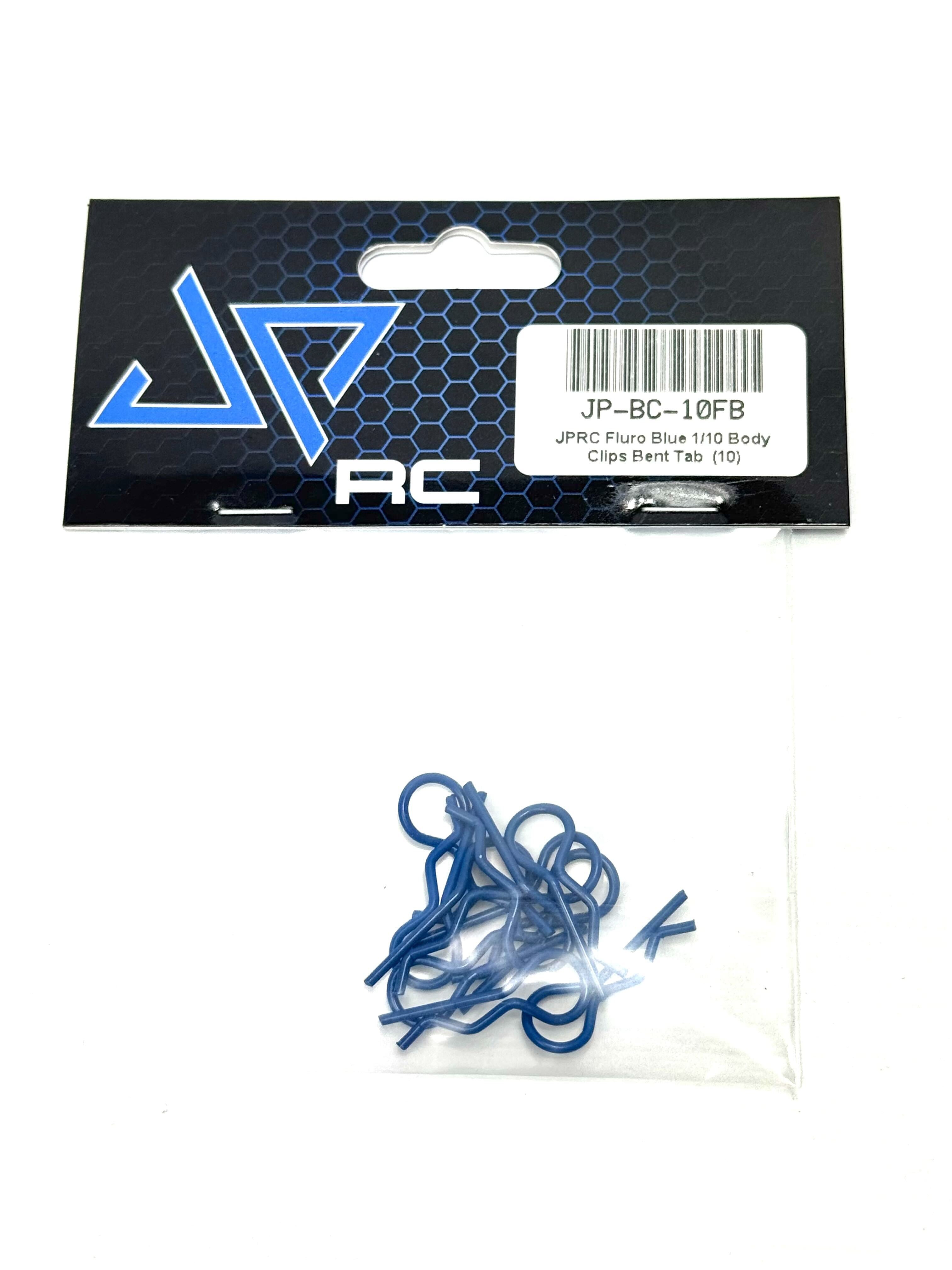 JPRC Fluro Blue 1/10 Body Clips Bent Tab (10)