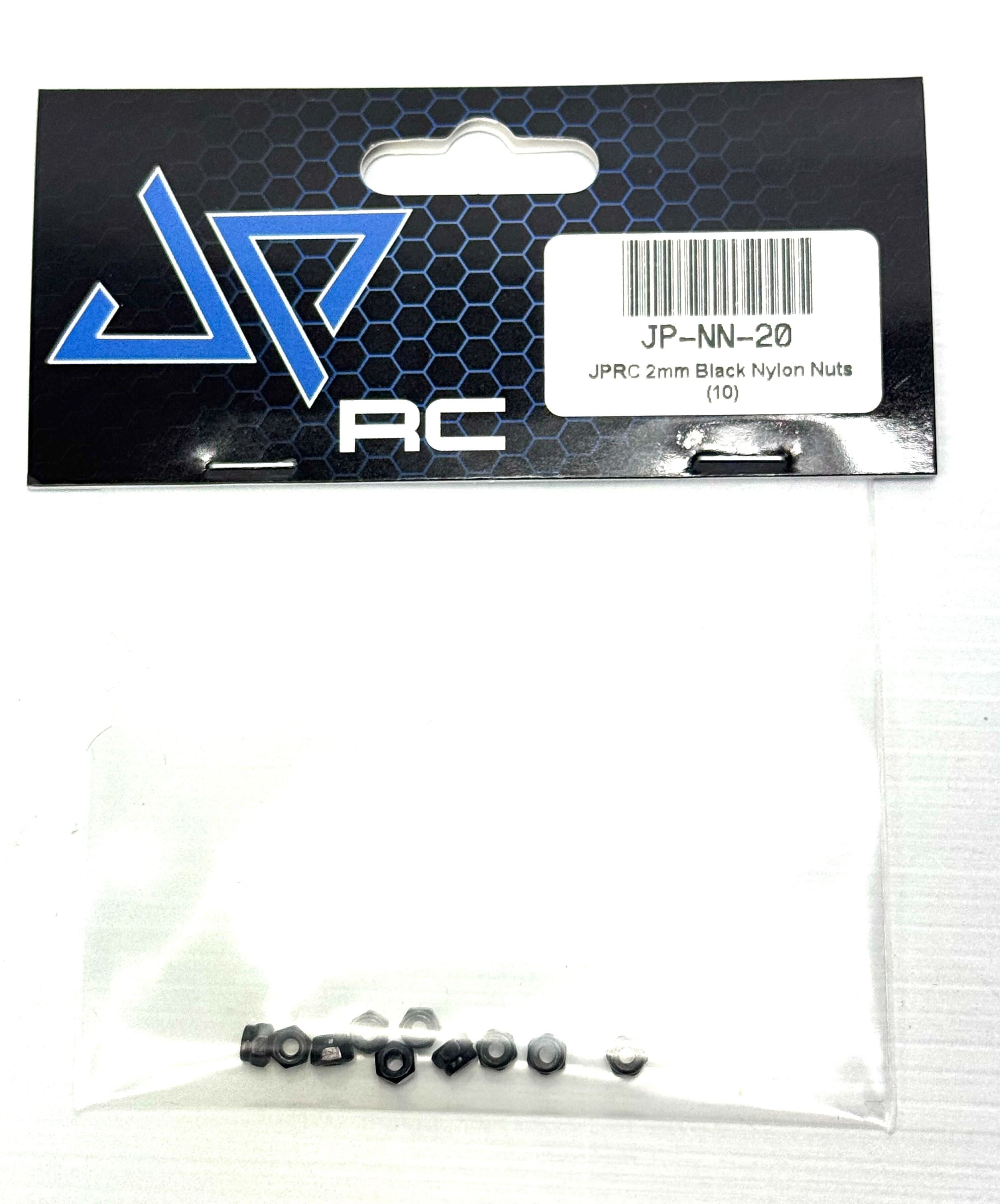 JPRC 2mm Black Nylon Nuts (10)
