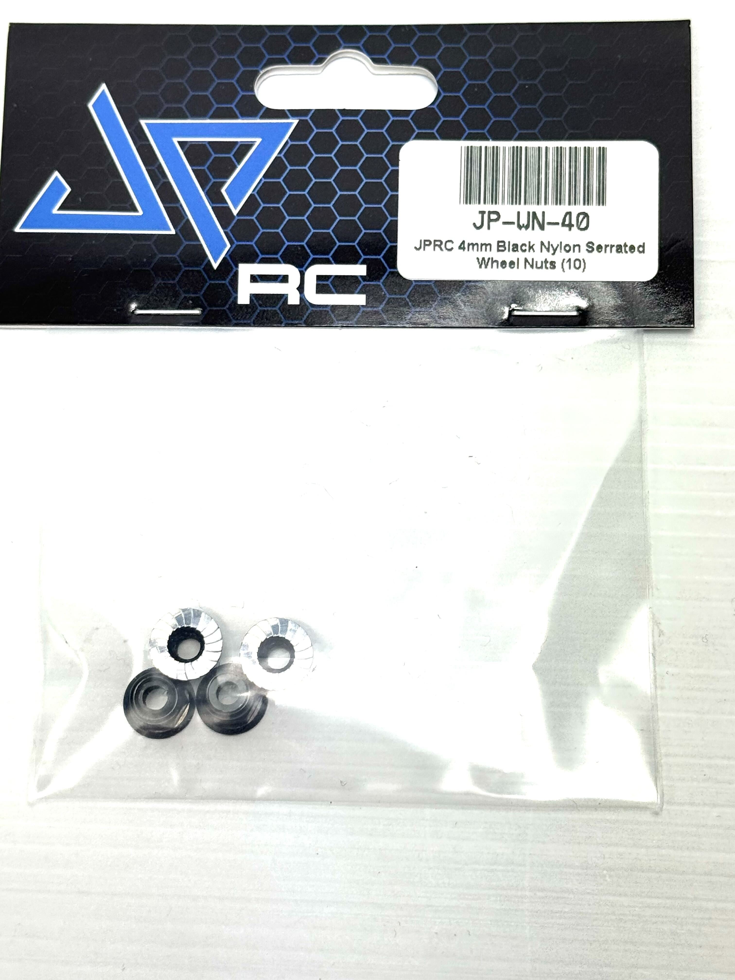 JPRC 4mm Black Nylon Serrated Wheel Nuts (10)