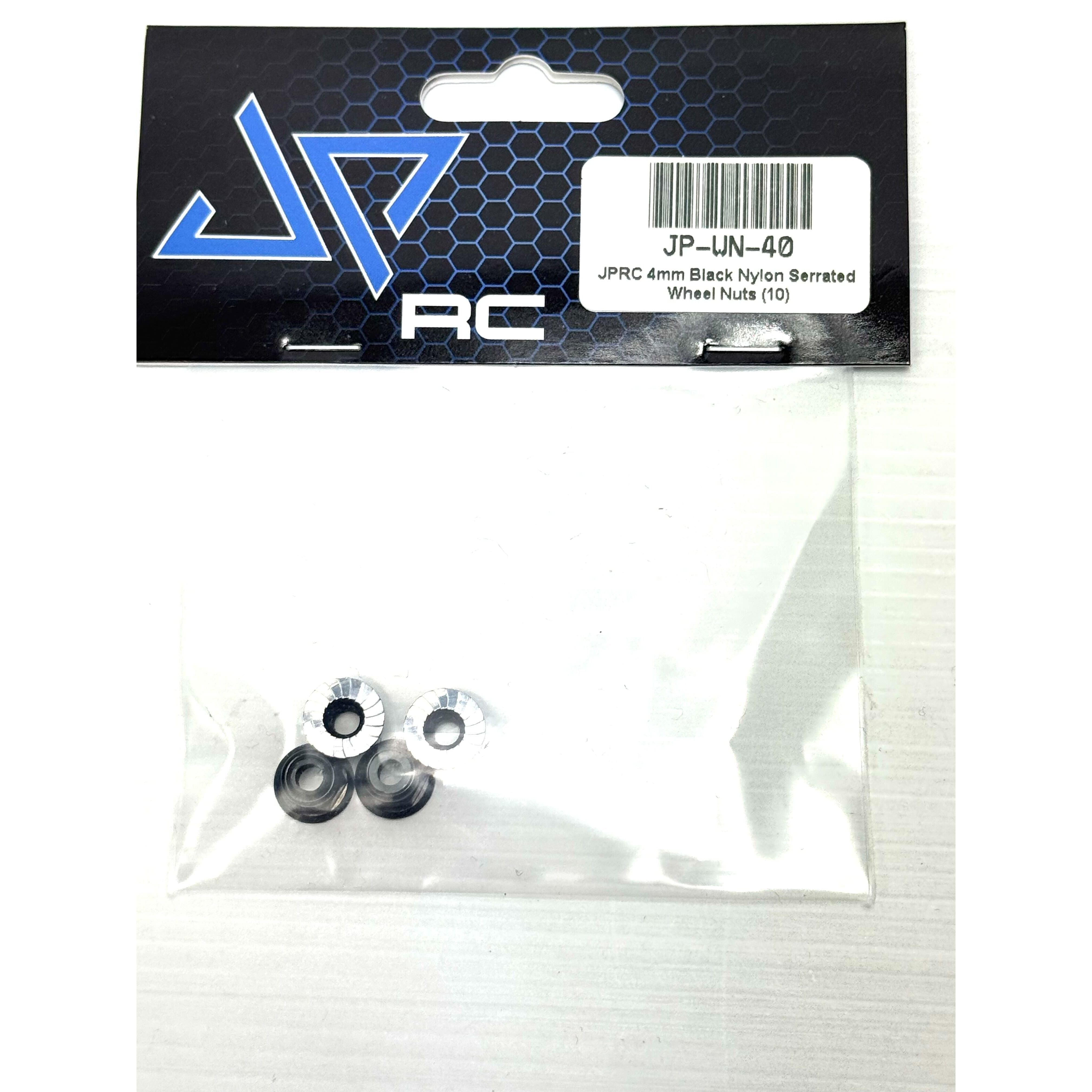 JPRC 4mm Black Nylon Serrated Wheel Nuts (4)