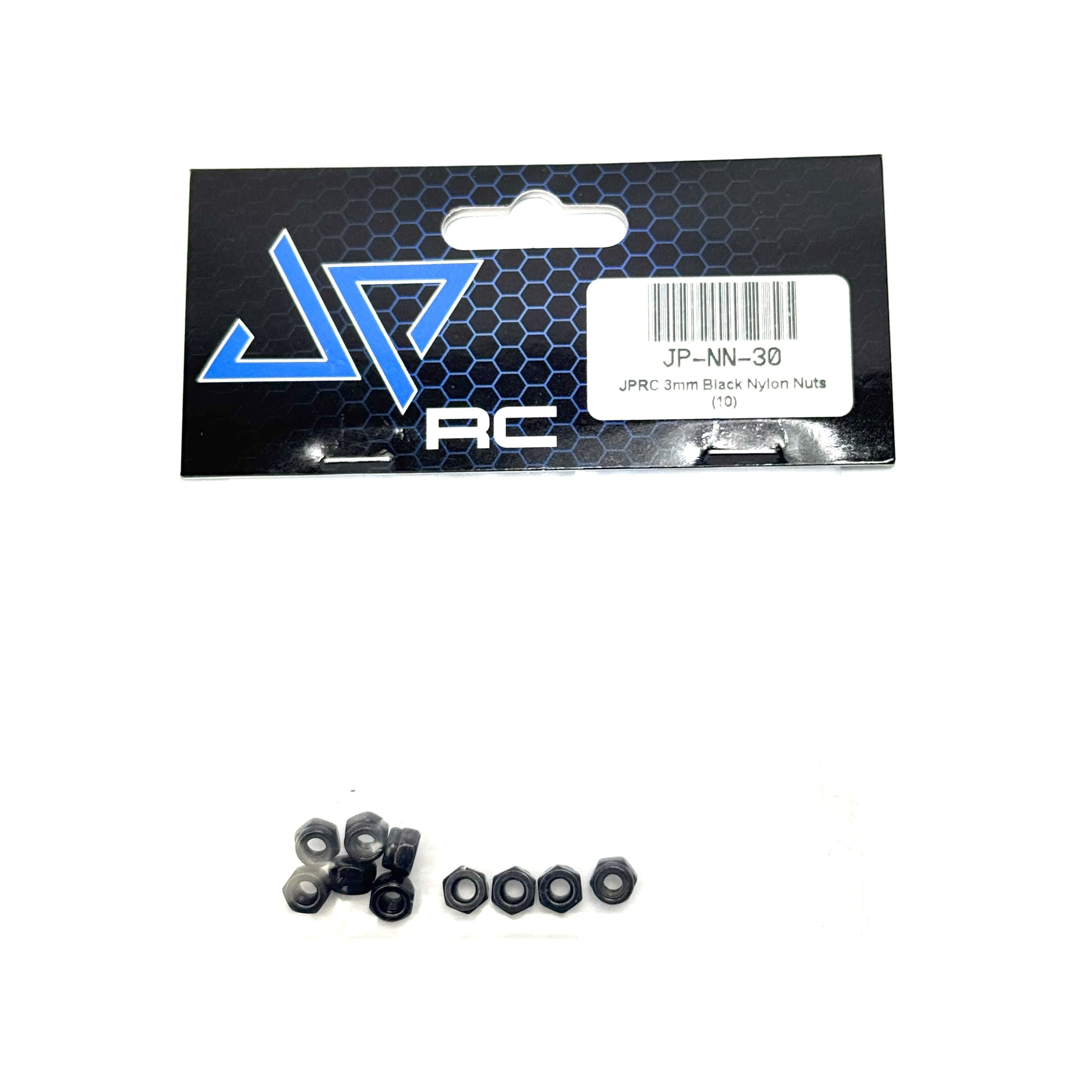 JPRC 3mm Black Nylon Nuts (10)