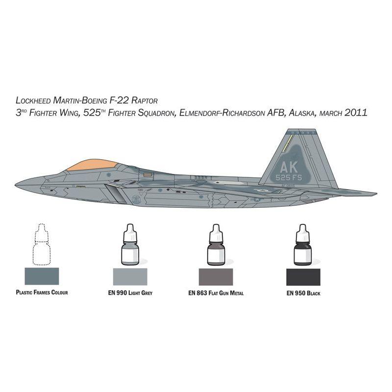 ITALERI 1/72 F-22 Raptor Complete Set - Includes Tools and Paints