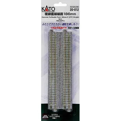 KATO N Concrete Tie Double Track Straight 186mm (2 Pack)