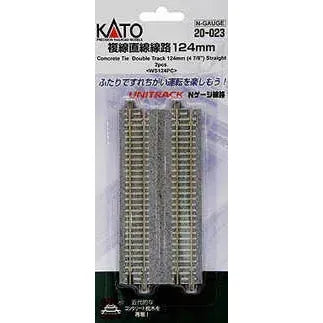 KATO N Concrete Tie Double Track Straight 124mm (2 Pack)
