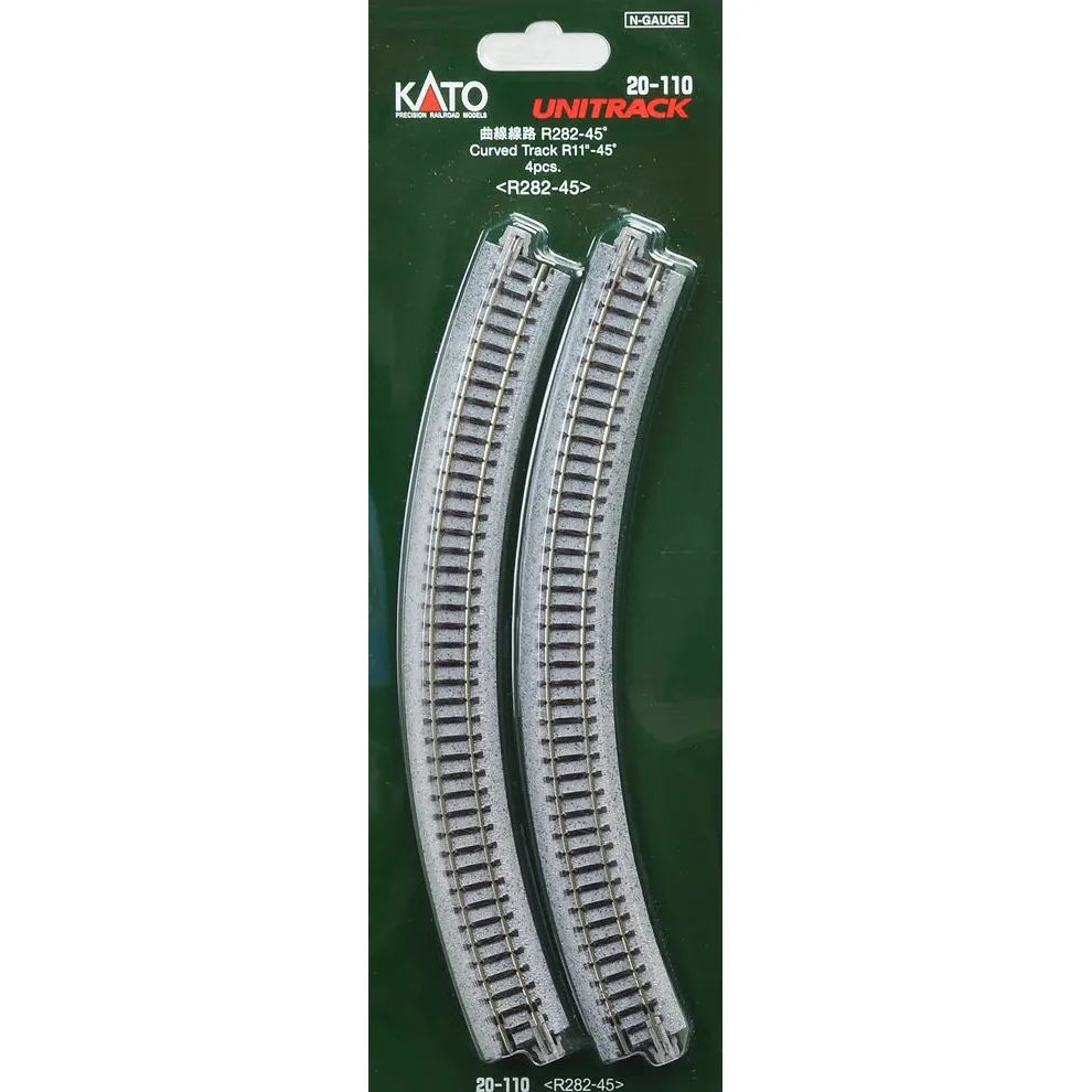 KATO N Unitrack Curved Track R282-45Deg (4 Pack)